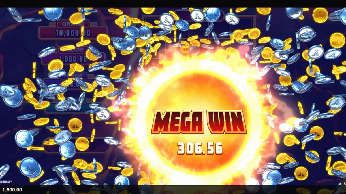Tampilan visual slot Eruption Blaze Cashingo dengan tema gunung berapi yang dramatis.